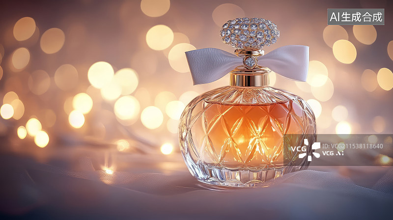 【AI数字艺术】玻璃香水瓶广告梦幻渲染背景图片素材