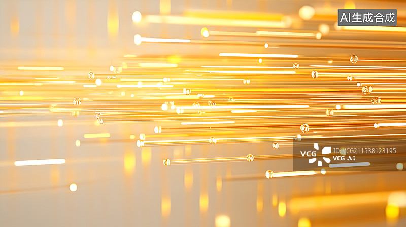 【AI数字艺术】金色光纤抽象背景图片素材