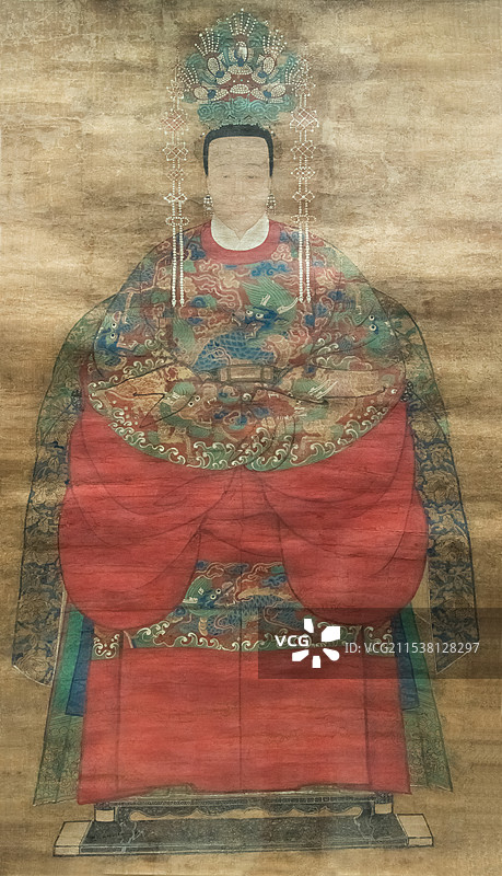 山东省济南市博物馆明代于慎行母亲画像三级文物平阴县博物馆藏品图片素材