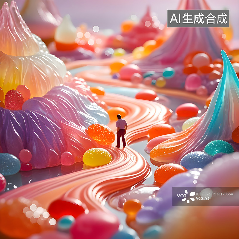 【AI数字艺术】糖果乐园景观图片素材