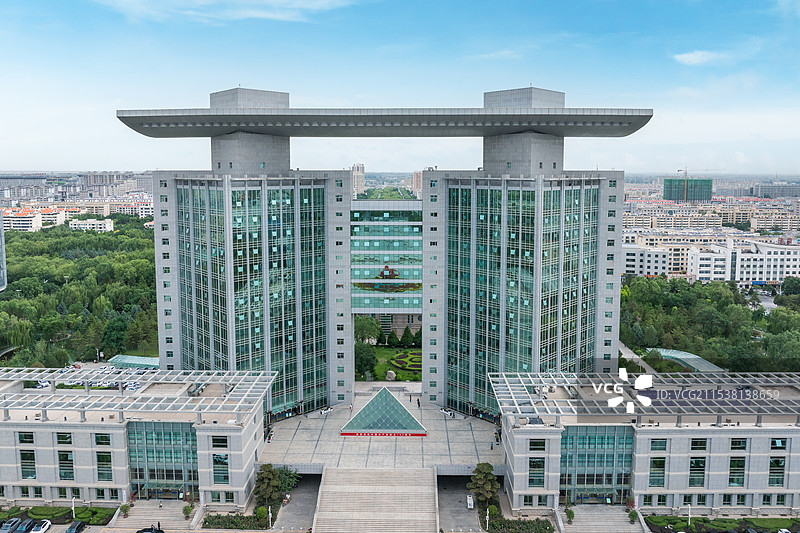 甘肃酒泉市政府广场城市地标建筑航拍风光图片素材