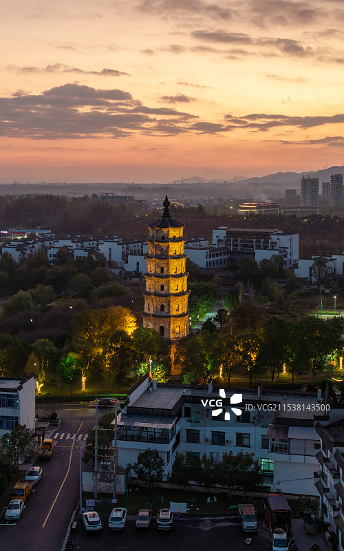 潜口古镇翼峰塔图片素材