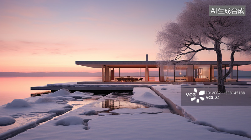 【AI数字艺术】雪景图片素材