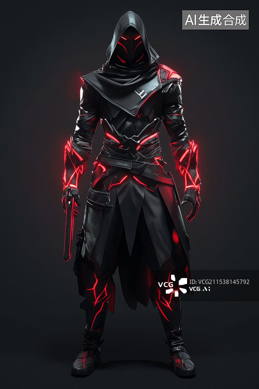 【AI数字艺术】游戏角色男性战士服饰特写图片素材