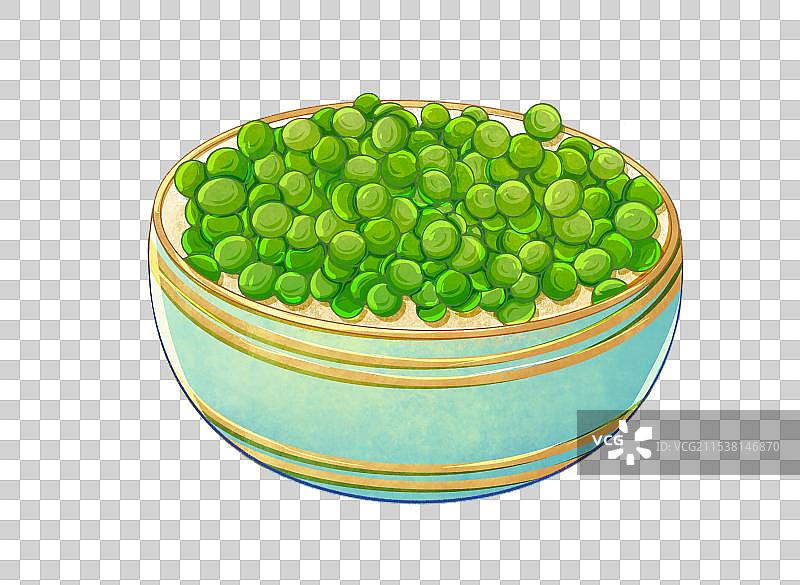 杂粮插画一碗绿豆图片素材
