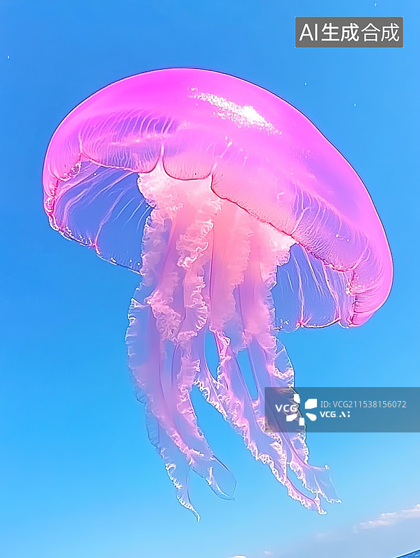 【AI数字艺术】粉色水母图片素材