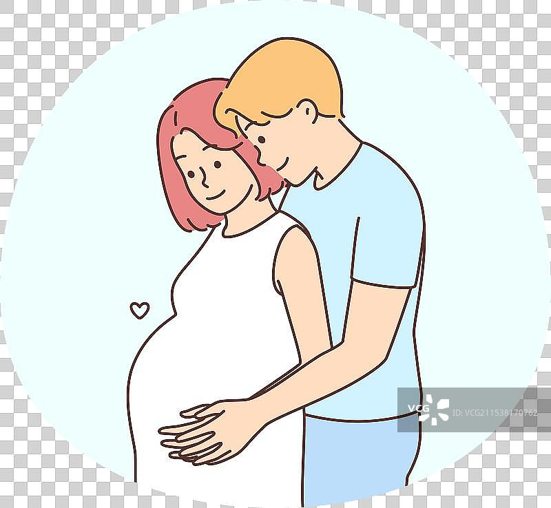 幸福的情侣对怀孕感到兴奋图片素材