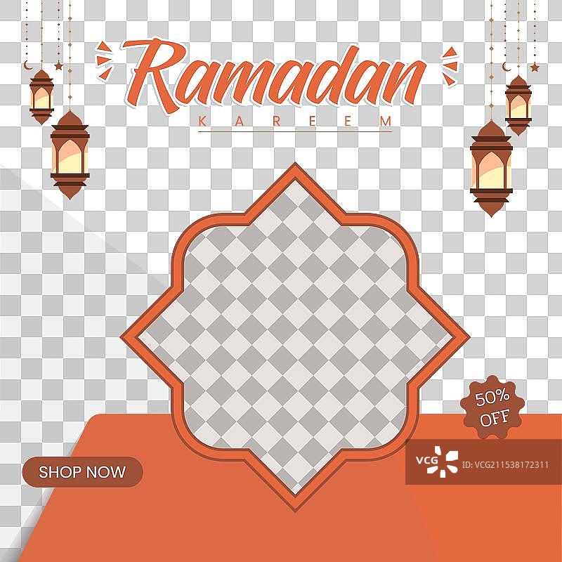 拉马丹简单促销横幅设计图片素材