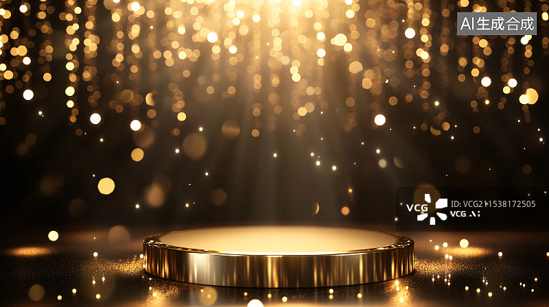 【AI数字艺术】3D黑金颁奖晚会舞台图片素材