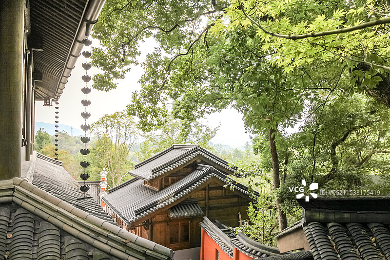 台州天台山赤城山紫云洞旅游景区佛教文化寺庙图片素材