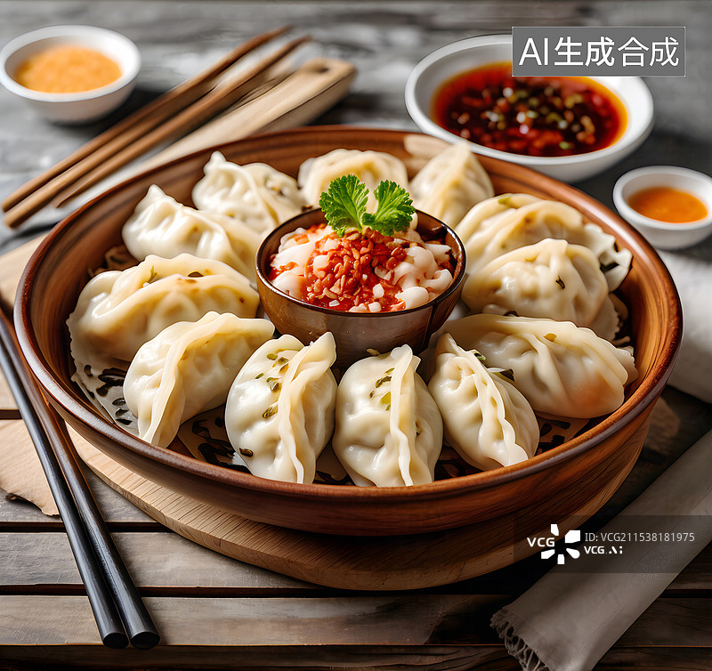 【AI数字艺术】中华美食蒸饺，烧麦图片素材