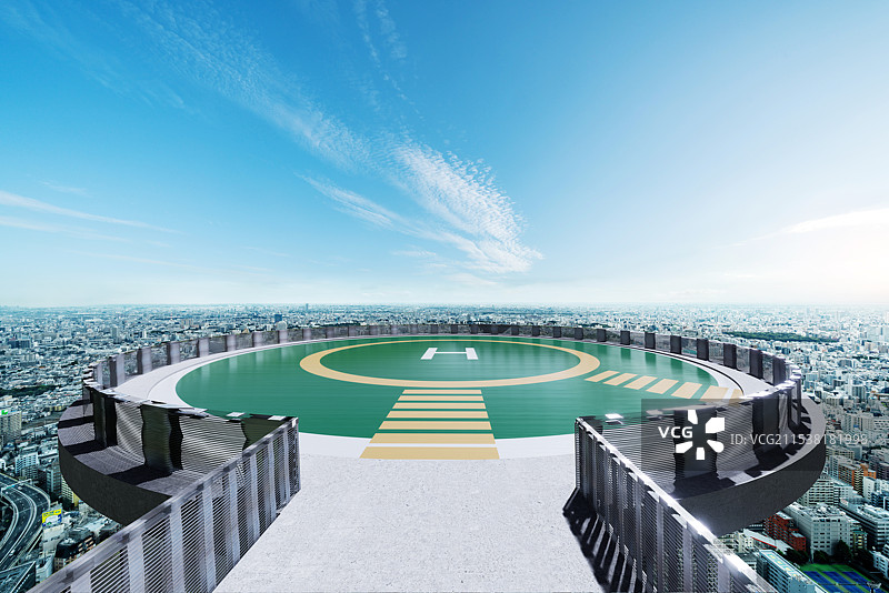 日本名古屋城市风光停机坪图片素材