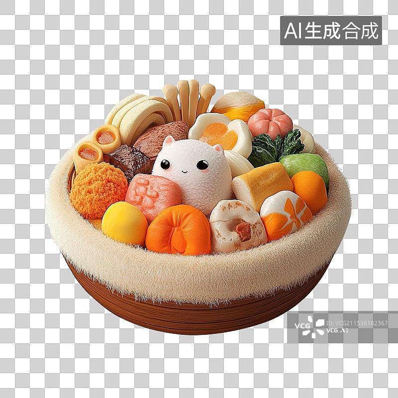 【AI数字艺术】毛绒材质的火锅图片素材