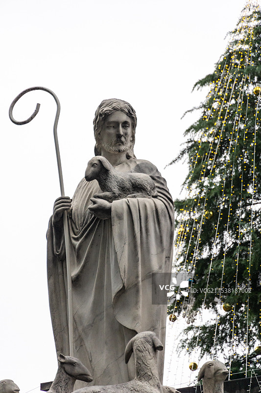 浙江宁波药行街天主教堂的圣诞节图片素材