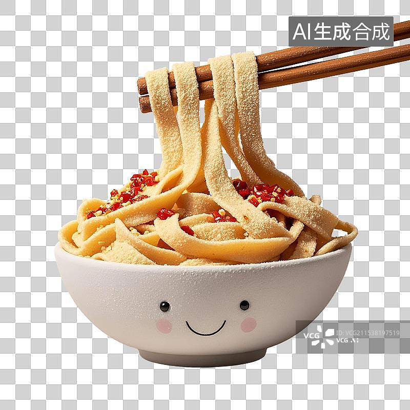 【AI数字艺术】可爱西安毛茸茸油泼面3D免抠元素图片素材