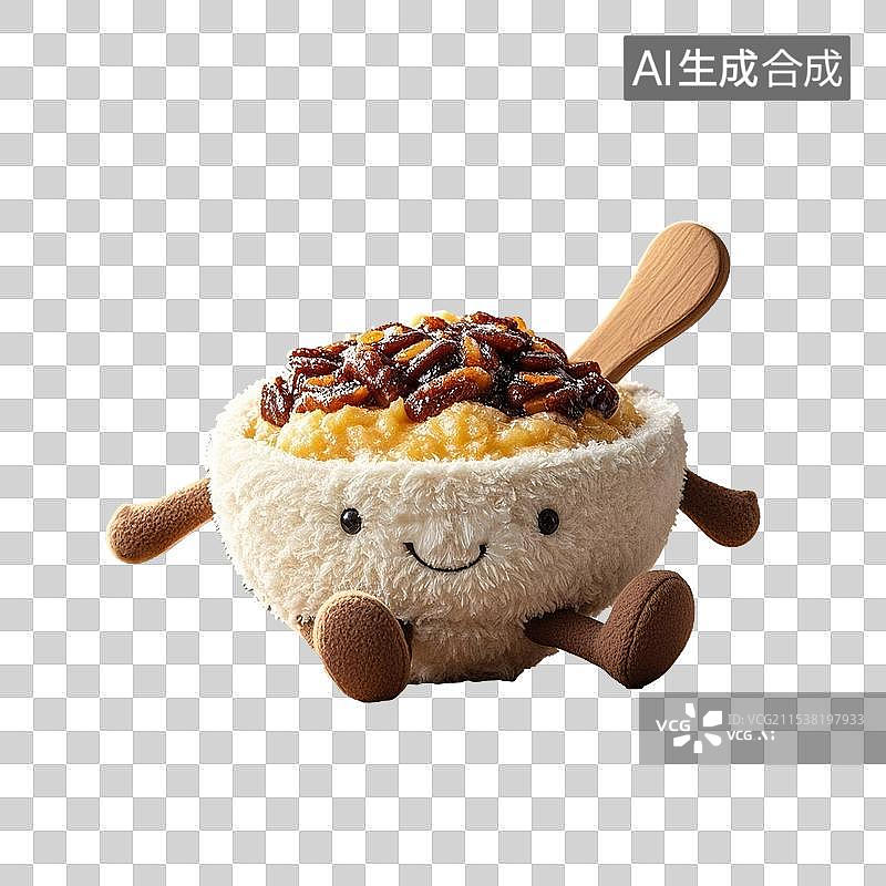 【AI数字艺术】可爱西安毛茸茸甑糕3D免抠元素图片素材