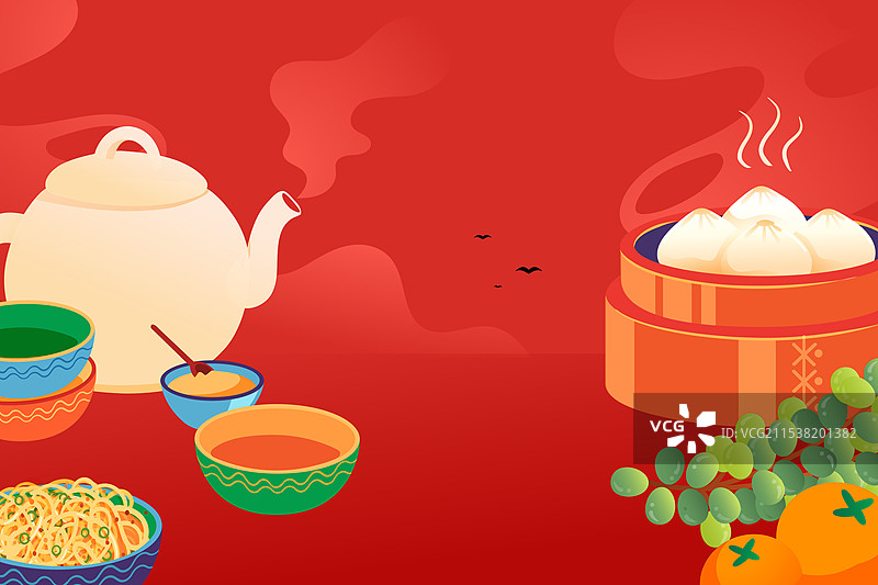 卡通新年蛇年春节年货节过年红包福袋聚餐美食餐饮家人亲子团圆元宵腊八春运出行消费电商中国风国潮矢量插画图片素材
