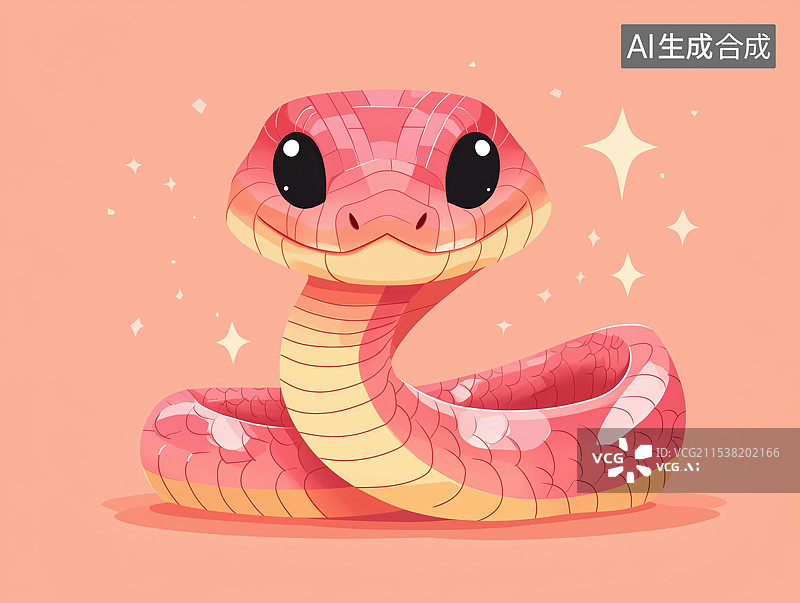 【AI数字艺术】可爱的卡通小蛇图片素材