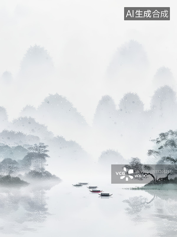 【AI数字艺术】中国水墨风格背景图图片素材