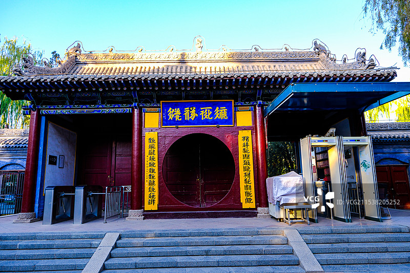 中国甘肃张掖，张掖大佛寺风光，大佛寺古建筑，钟楼，鼓楼，大佛殿，大佛寺的塔图片素材