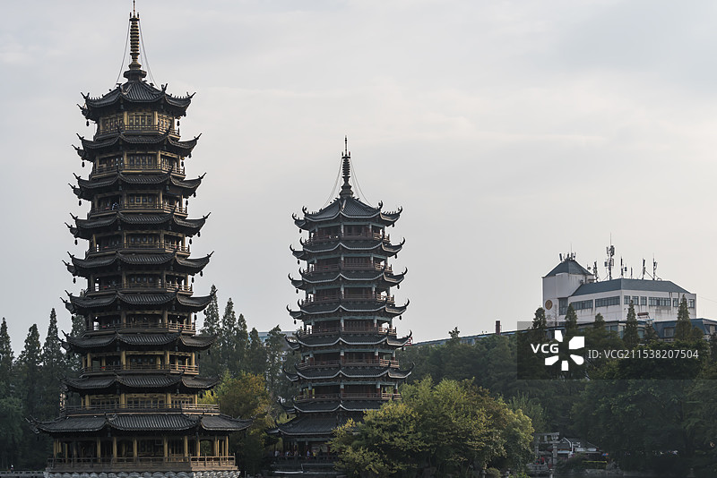 桂林双塔图片素材