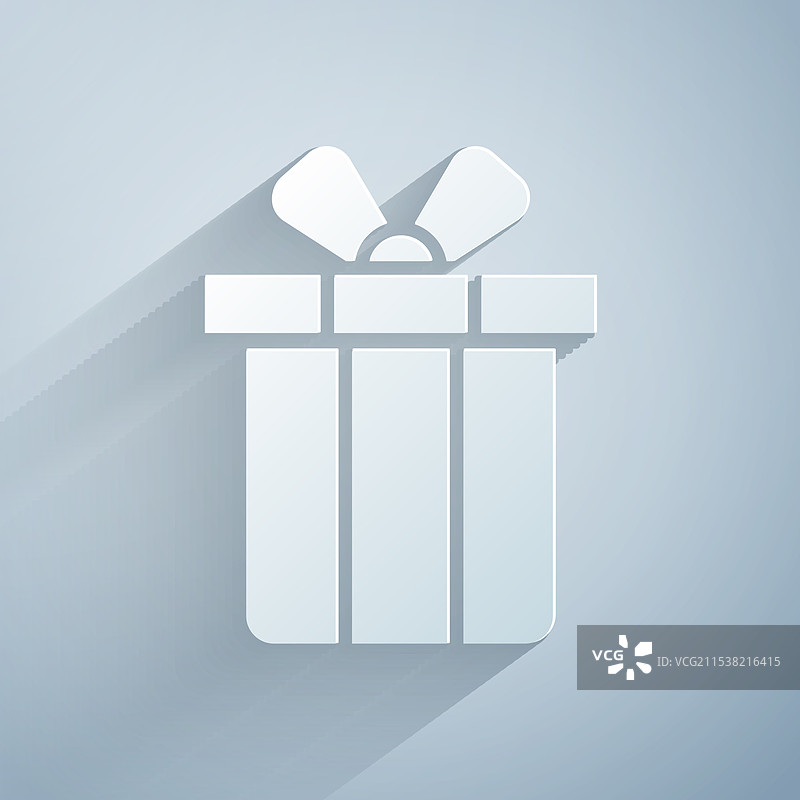 纸雕礼品盒图标，背景为灰色图片素材