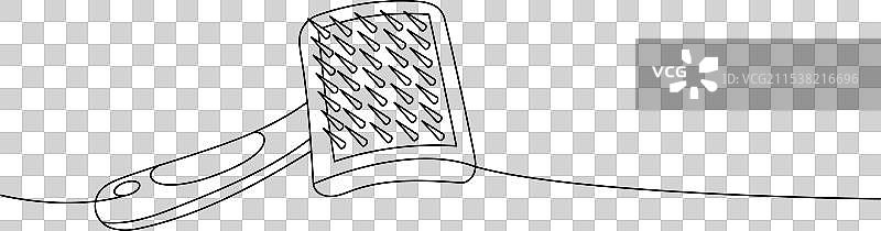 宠物刷毛去除器的连续线条绘图图片素材