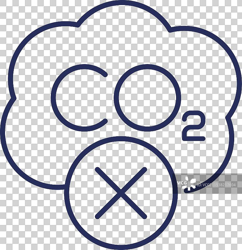 禁止碳排放线条图标图片素材