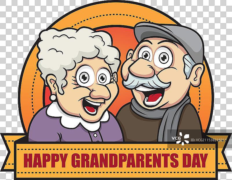 快乐的祖父母节，爷爷奶奶设计图片素材
