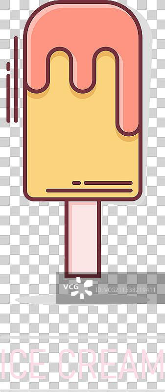 漫画风格的冰淇淋图标，圣代卡通图案图片素材