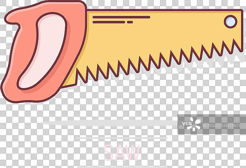 漫画风格的锯片图标与工作工具图片素材