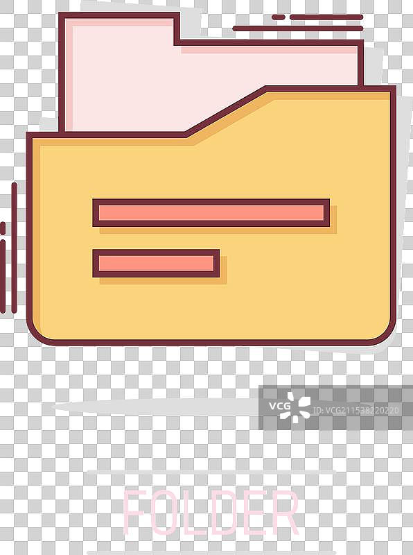 漫画风格的文件夹图标，文档档案图片素材