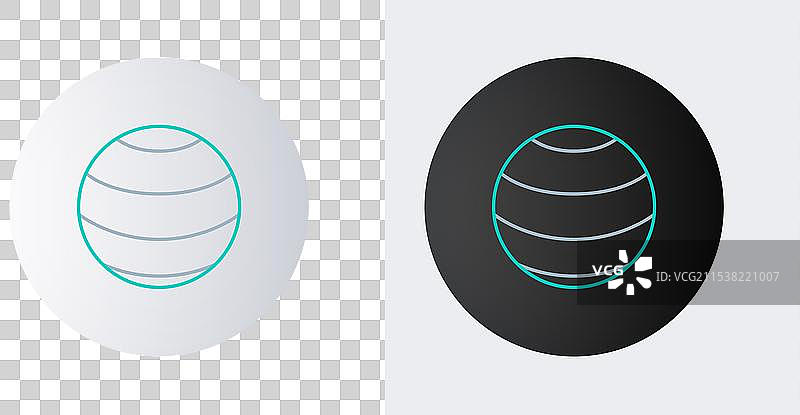 灰色背景上的线条健身球图标图片素材