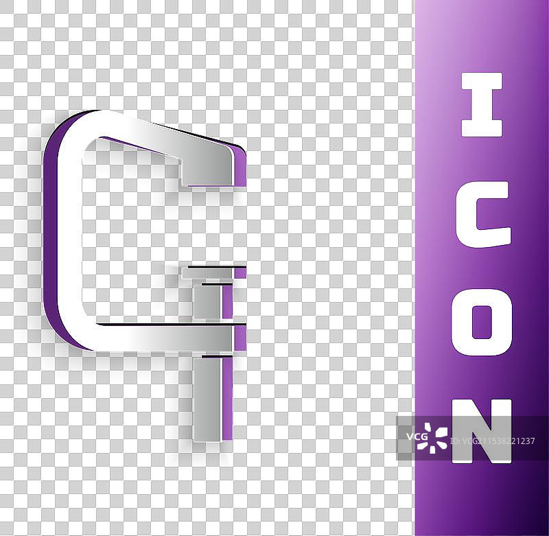 纸剪夹和螺丝工具图标，孤立于背景上图片素材