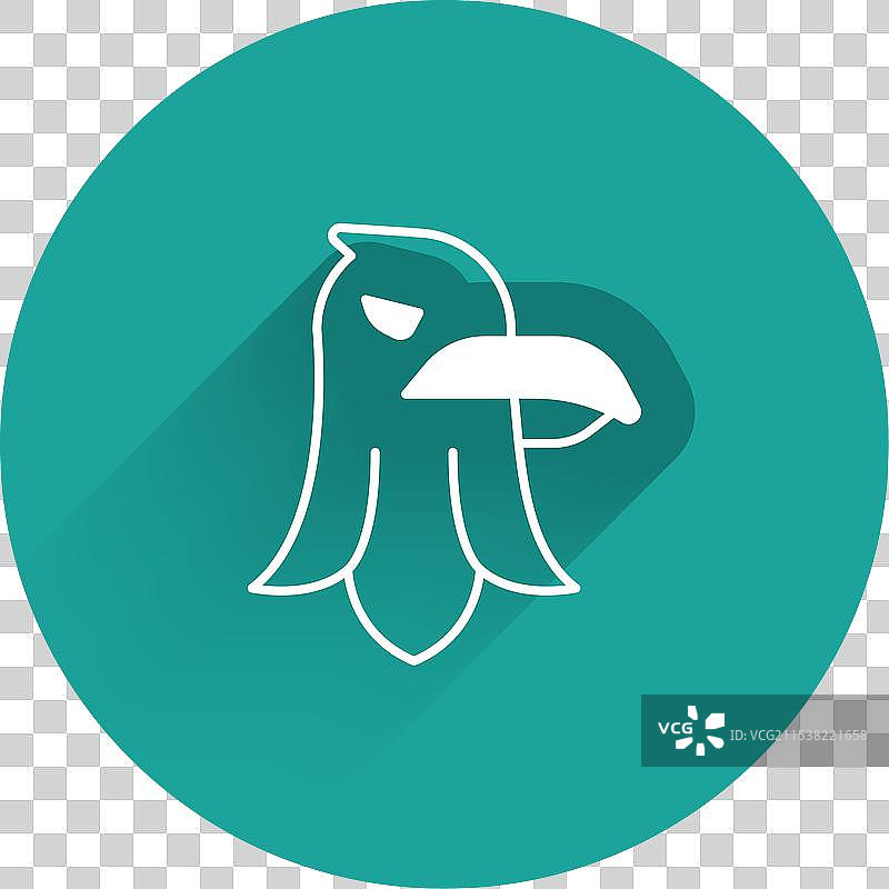 白色鹰图标，带有长阴影图片素材