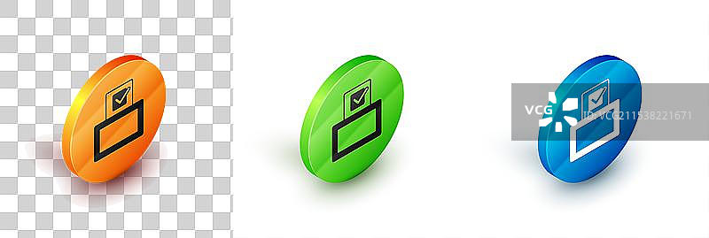 等距投票箱或带信封的选票箱图片素材