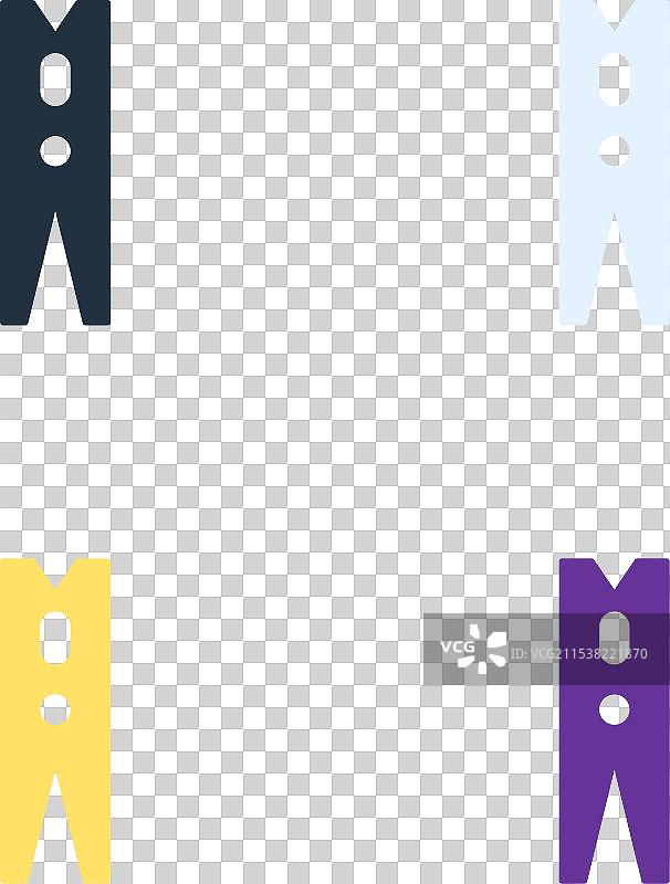 波普艺术风格的旧木衣夹图标，孤立在背景上图片素材