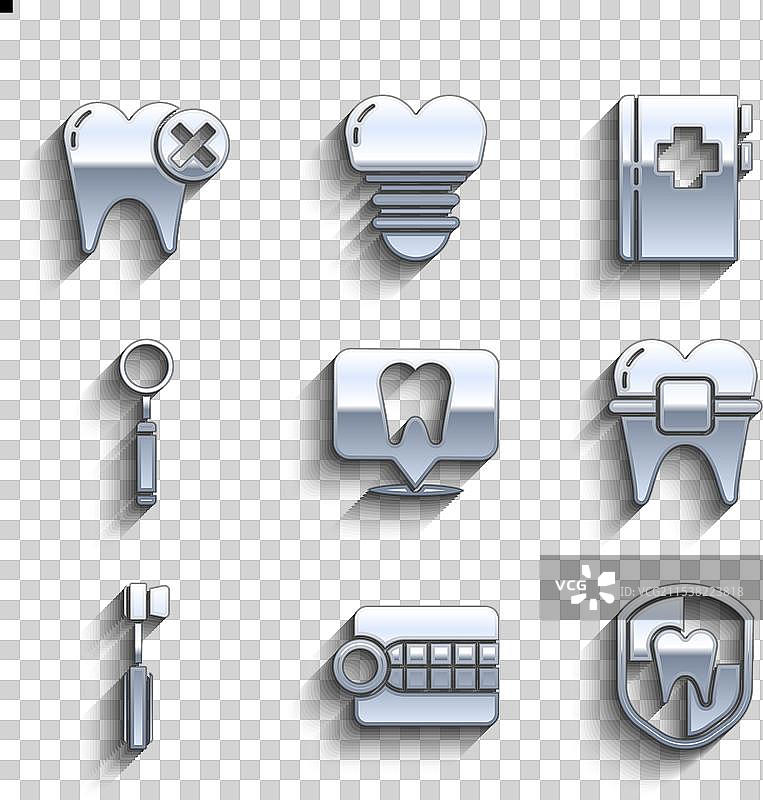 牙科诊所位置假牙模型图片素材