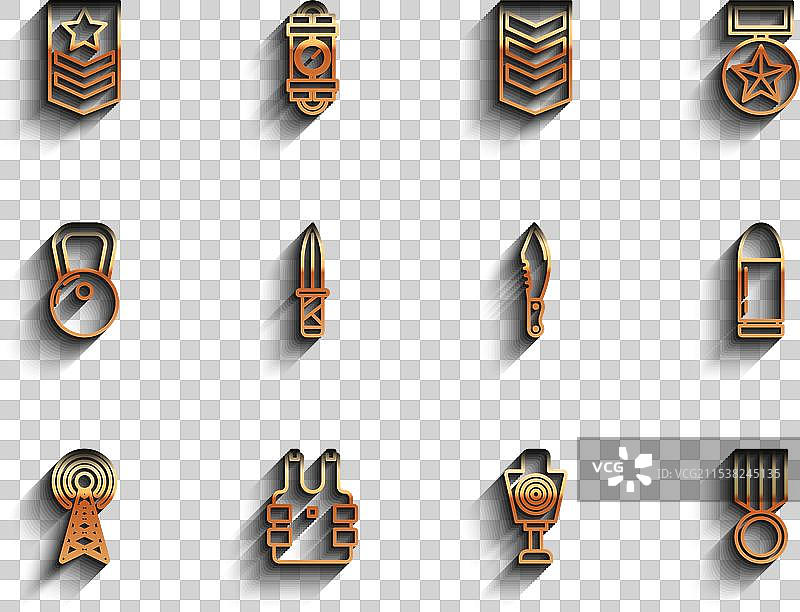 防弹背心的线条雷达设置以提供保护图片素材