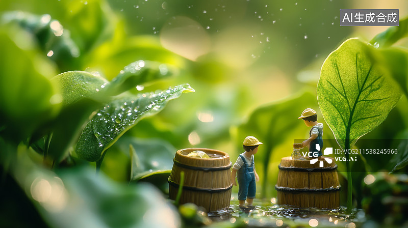 【AI数字艺术】微缩景观，葡萄酒酿造图片素材