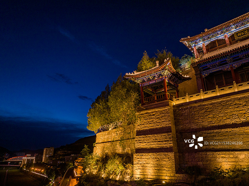 陕西省延安市主城区航拍图片图片素材