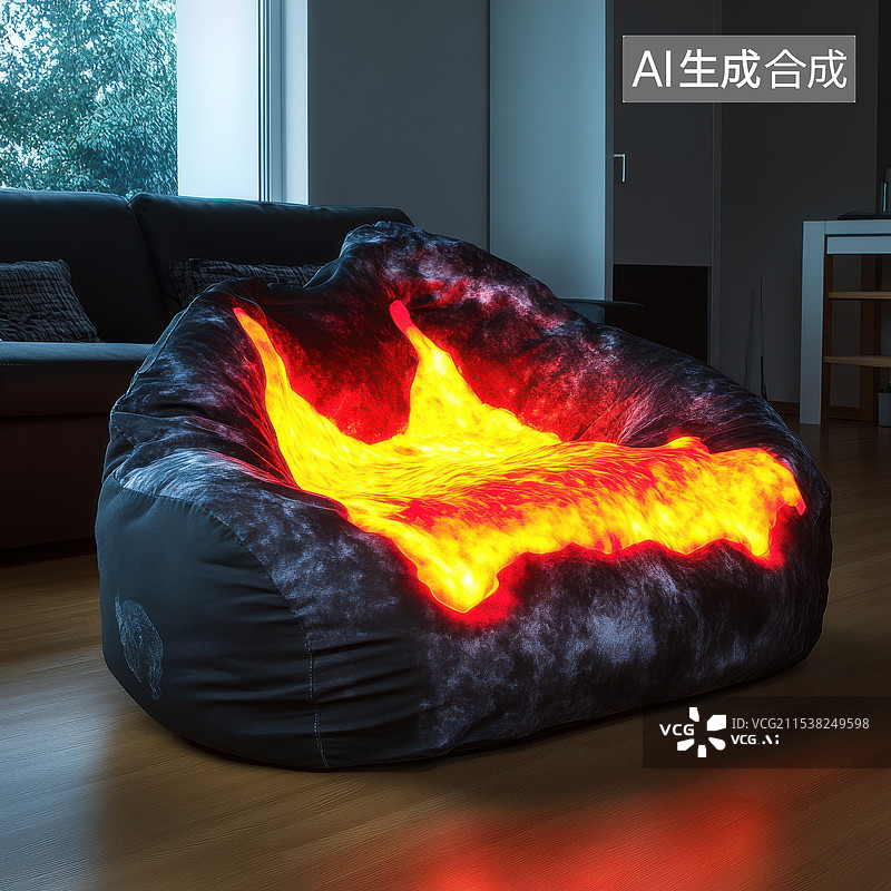 【AI数字艺术】火焰游戏特效沙发王座家具设计效果图片素材