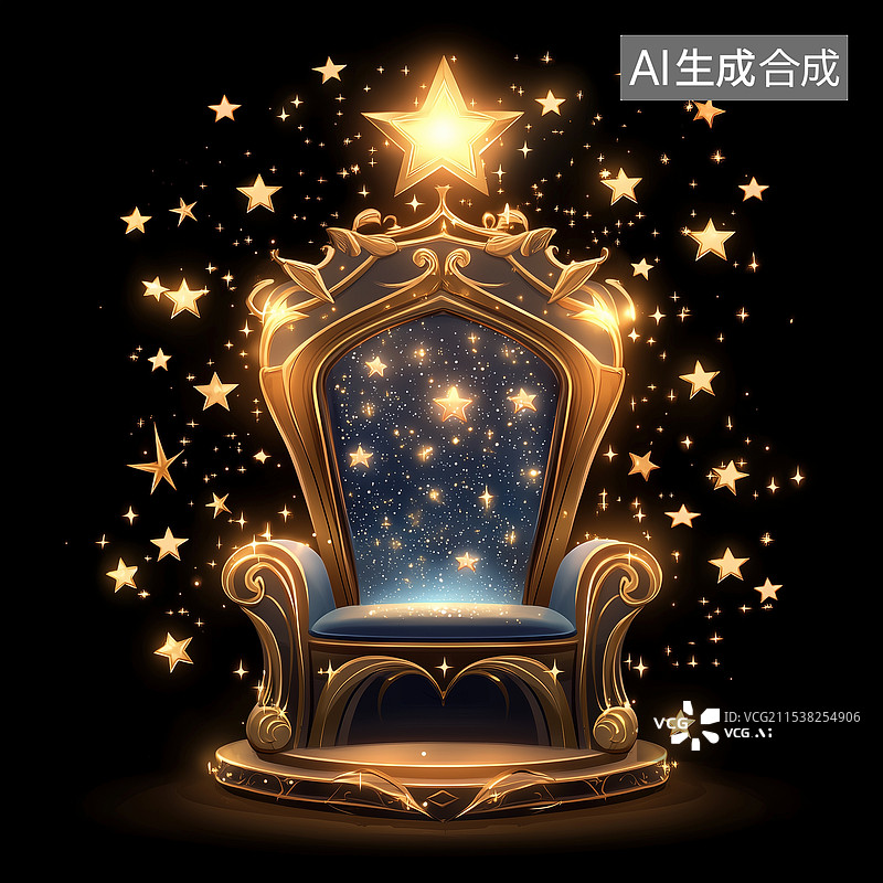 【AI数字艺术】梦幻光影宝座图片素材