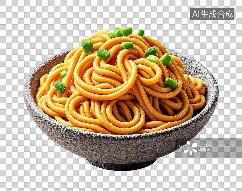 【AI数字艺术】毛毡质感葱油拌面元素图片素材