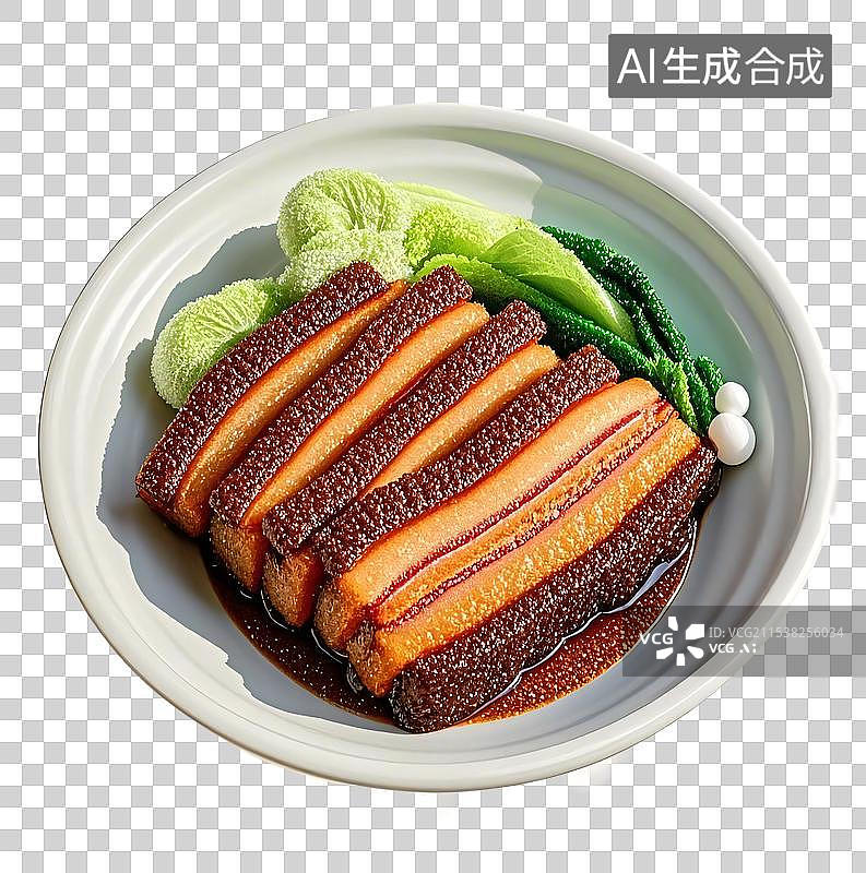 【AI数字艺术】毛毡质感梅菜扣肉元素图片素材