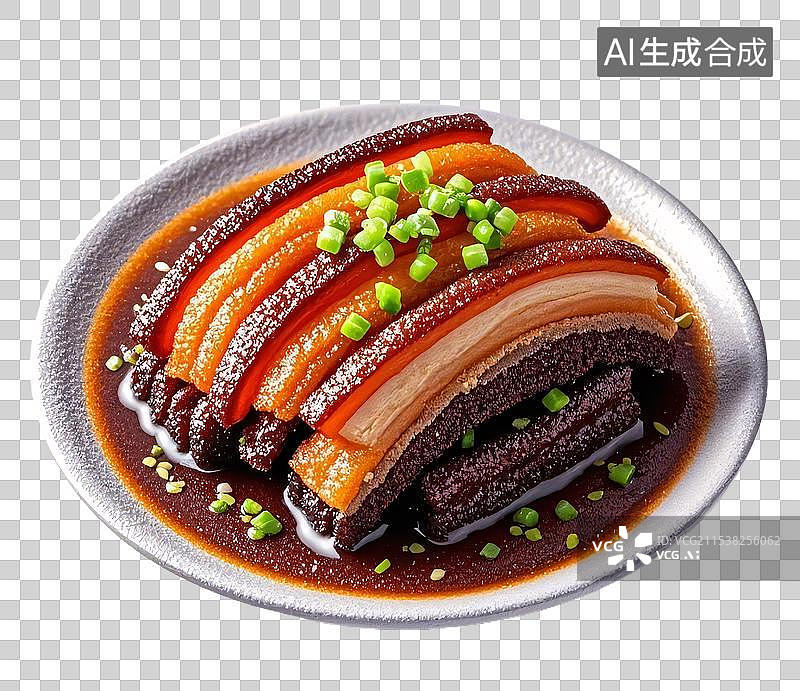 【AI数字艺术】毛毡质感梅菜扣肉元素图片素材