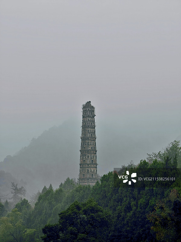天台国清寺隋塔图片素材