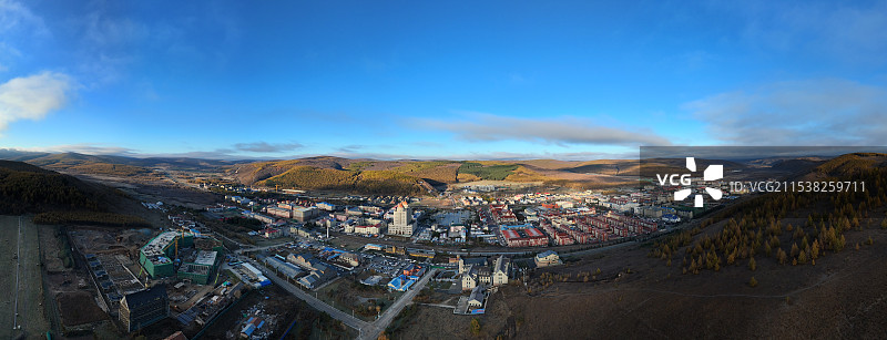 阿尔山市区全景风光图片素材