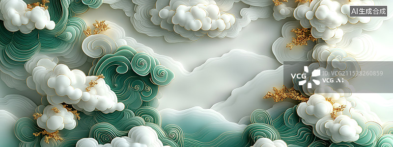 【AI数字艺术】祥云背景图片素材