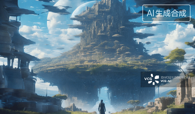 【AI数字艺术】浮空岛图片素材